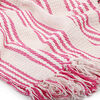 vidaXL Throw Pink and White 100% Cotton 86.6 x 98.4 in Throw
