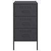 vidaXL Bedside Cabinet Set of 2 Black Cold-rolled steel Medium