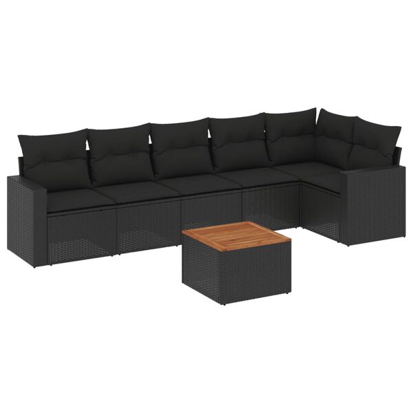 vidaXL Garden Sofa Set Black