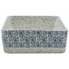 vidaXL Countertop Basin Grey and Blue Rectangular 18.1x14.0x5.1" Ceramic
