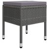 vidaXL Dining Set Grey Solid Acacia wood, PE rattan, Powder-Coated Steel