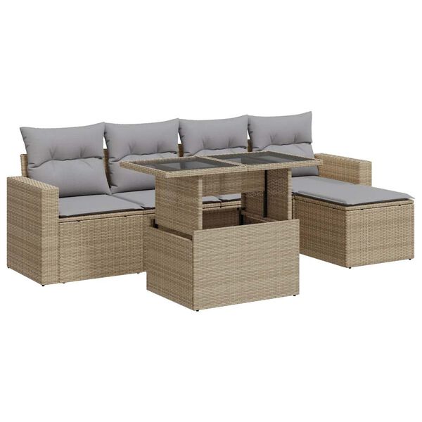 vidaXL Garden Sofa Set Beige