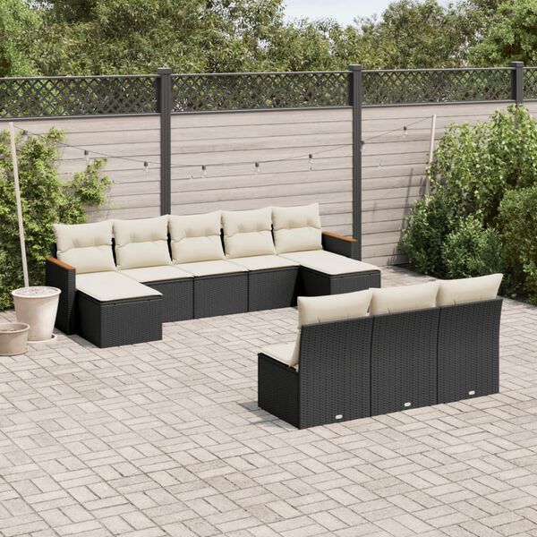 vidaXL Garden Sofa Set Black