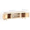 vidaXL TV Cabinet Whitewashed Acacia Solid Acacia Wood Medium TV Cabinet