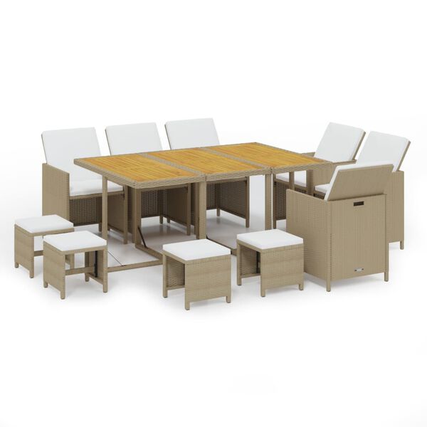 vidaXL Garden Dining Set Beige