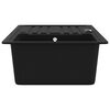 vidaXL Granite Kitchen Sink Single Basin with Drainer Reversible Black