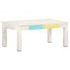 vidaXL Coffee Table White Solid mango wood Medium Decorative Inlays