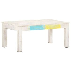 vidaXL Coffee Table White Solid mango wood Medium Decorative Inlays