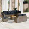 vidaXL 9 Piece Patio Sofa Set with Cushions Gray Poly Rattan