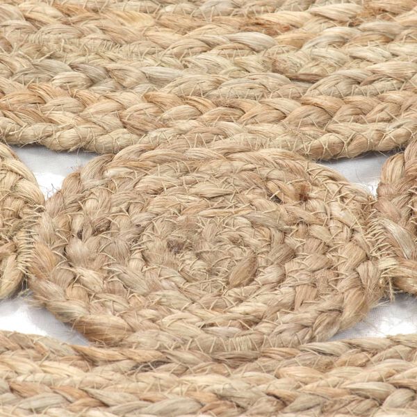 vidaXL Area Rug Natural jute tone Braided jute Large round rug Area Rug