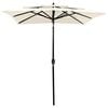 vidaXL Parasol Sand Polyester 6.6ft x 6.6ft Collapsible Garden Parasol
