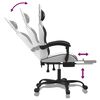 vidaXL Gaming Chair with Footrest White and Black Faux Leather