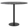 vidaXL Table Top Black with marble design Tempered glass Medium