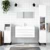 vidaXL Bathroom Cabinet With Mirror White Engineered Wood Large