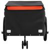 vidaXL Bike Trailer Black and Orange 99.2 lb Iron
