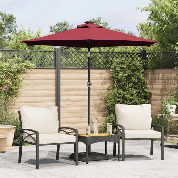 vidaXL Garden Parasol Bordeaux Red Steel, Polyester Large Tiltable