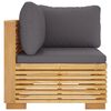 vidaXL Corner Sofa Dark Grey Solid teak wood 27.4 x 27.4 x 23.6 in