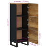 vidaXL Highboard Honey brown and black Solid mango wood and iron Highboard