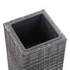vidaXL Garden Raised Bed 11"x11"x31.5" Poly Rattan Gray