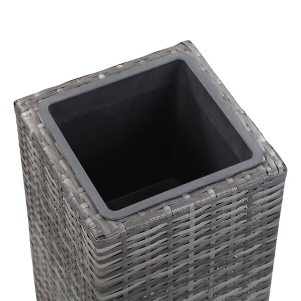 vidaXL Garden Raised Bed 11"x11"x31.5" Poly Rattan Gray