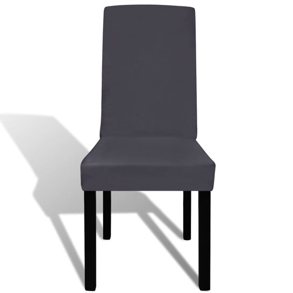 vidaXL Chair Cover Set of 6 Anthracite 90% Polyester, 10% Elastane