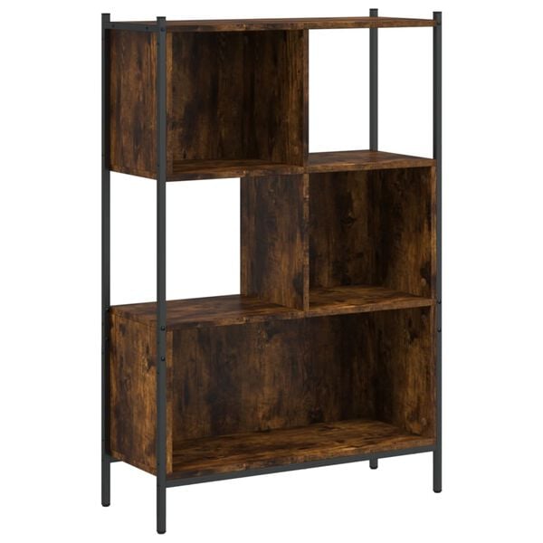 vidaXL Bookcase Smoked Oak Engineered wood, powder-coated steel Medium