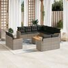 vidaXL Garden Sofa Set Grey PE Rattan Modular Garden Sofa Set Square