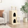 vidaXL Cat Tree Cream Engineered wood, plush, sisal Medium Durable