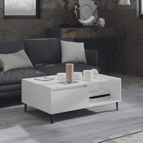 vidaXL Coffee Table White 35.4"x23.6"x13.8" Engineered Wood