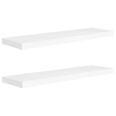 vidaXL Floating Wall Shelves 2 pcs White 35.4"x9.3"x1.5" MDF