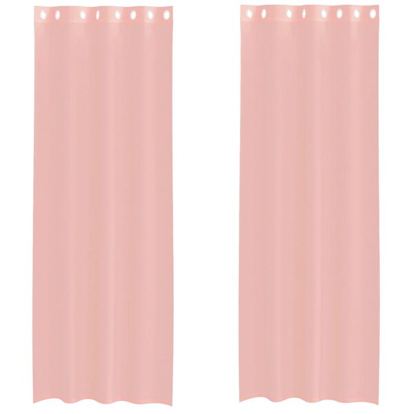 vidaXL Voile Curtains with Grommets 2 pcs Pink 55.1x102.4"