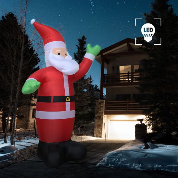 vidaXL Inflatable Santa Claus Red, White, Black, Green