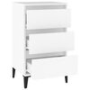 vidaXL Nightstand White Engineered wood, metal Medium Nightstand