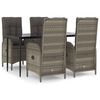 vidaXL Garden Dining Set Black and Gray