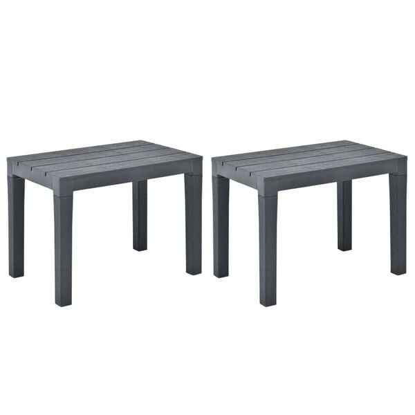 vidaXL Garden Bench Set of 2 Anthracite Plastic Standard Lightweight