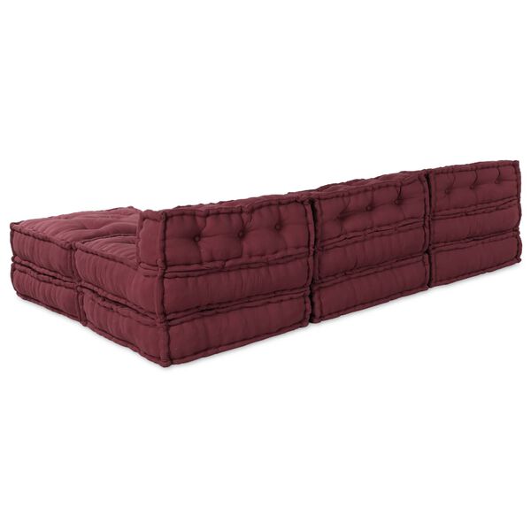 vidaXL Modular Sofa 4 pcs Maroon Fabric