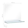 vidaXL Wall Mirror Transparent Tempered Glass 15.7 x 15.7 in Wall mount