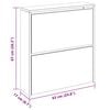vidaXL Shoe Cabinet 2-Layer Mirror White 24.8x6.7x26.4"