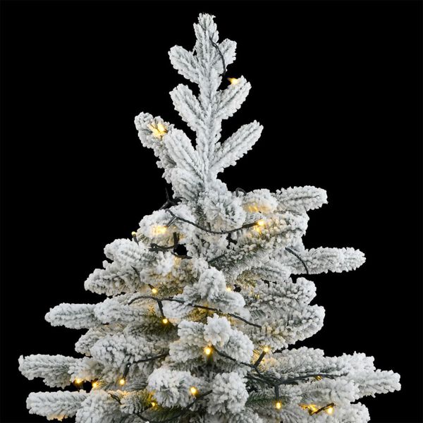 vidaXL Artificial Hinged Christmas Tree 300 LEDs & Flocked Snow 82.7"