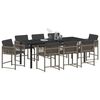 vidaXL Garden Dining Set 9 pcs Gray poly rattan