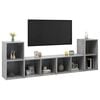 vidaXL TV Stands 4 pcs Concrete Gray 28.3"x13.8"x14.4" Engineered Wood