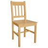 vidaXL Dining Chair Set of 4 Natural Solid Pinewood Standard Durable