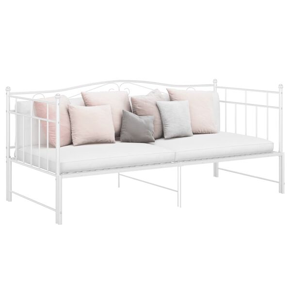 vidaXL Sofa Bed Frame White Powder-coated metal Standard