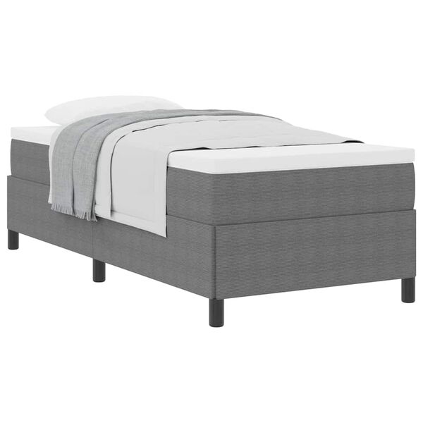 vidaXL Bed Frame Light gray 31.5" x 78.7" Corduroy fabric