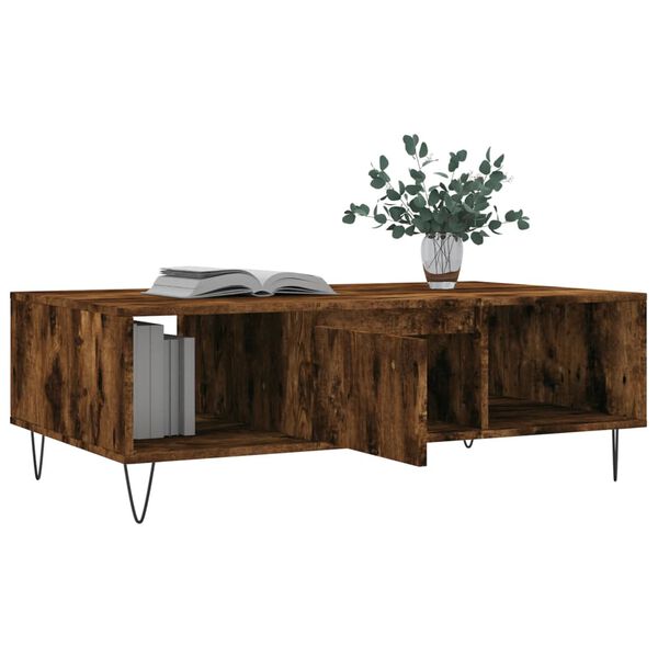 vidaXL Coffee Table Smoked Oak Engineered wood, iron Medium Coffee Table