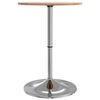 vidaXL Bar Table Medium brown, Chrome Solid oak wood, Chromed steel