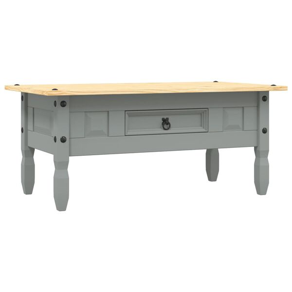 vidaXL Coffee Table Grey body and brown top Solid pinewood