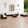 vidaXL Outdoor Lounge Set Brown, Cream