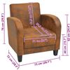 vidaXL Couch Brown Pinewood, Plywood, Foam, Suede upholstery Standard