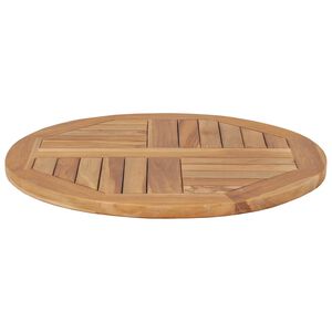 vidaXL Tabletop Natural Teak Solid Teak Wood 23.6 in Durable